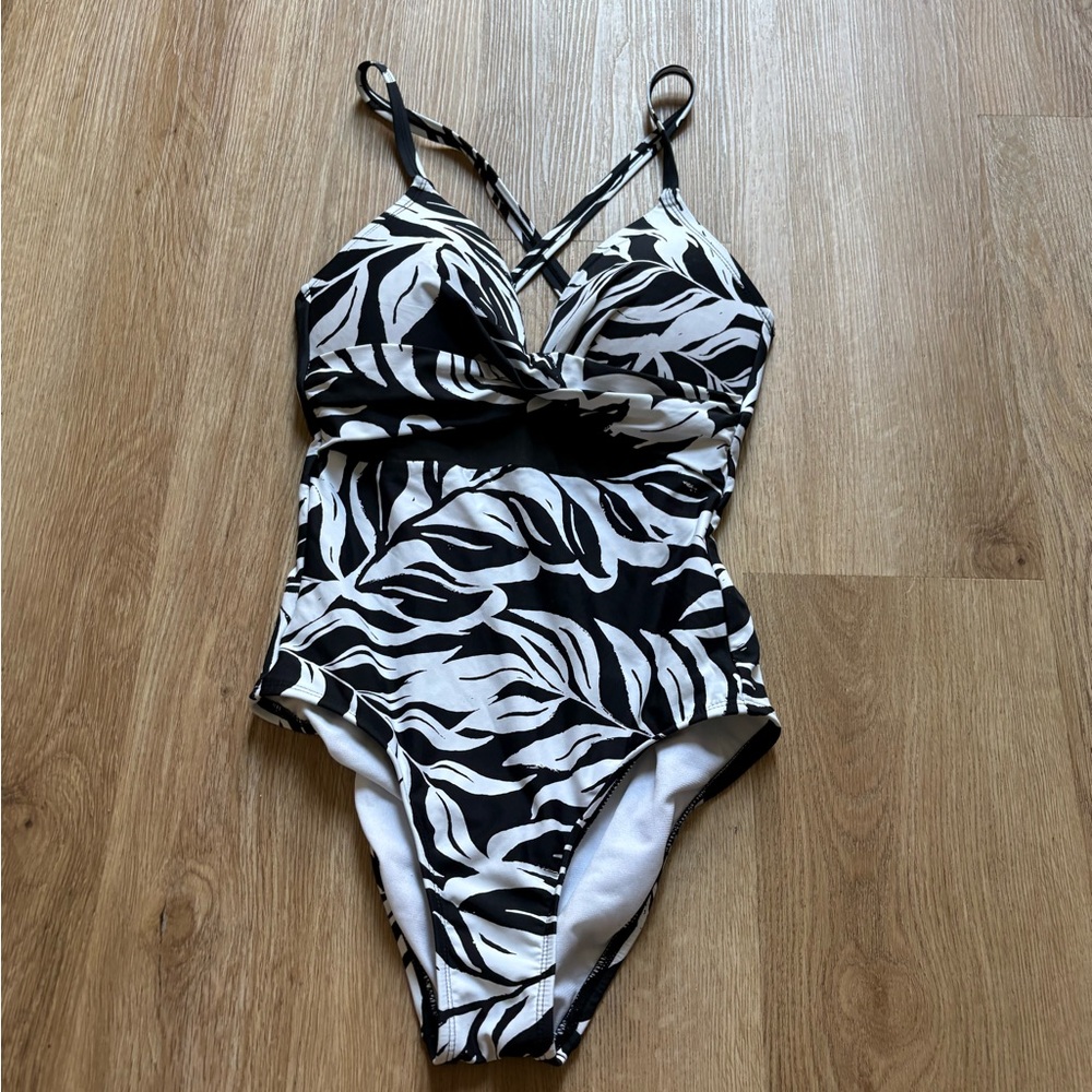 Black and White Zebra Print Swimsuit